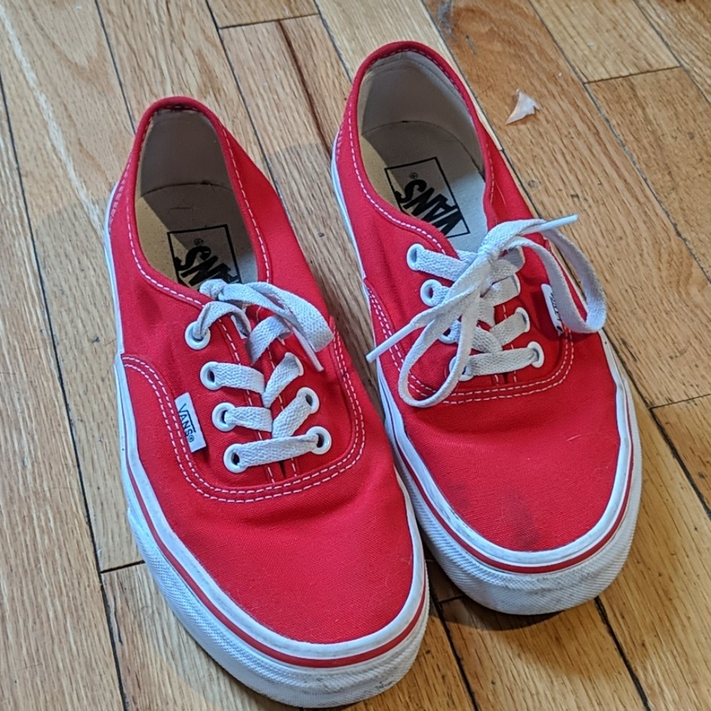 Red Canvas Original Vans Women's Size 7